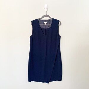 J. Crew dark navy blue knee length v-neck fitted shift dress - Size 6‎